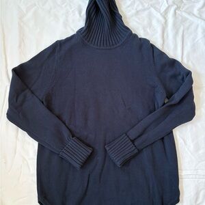 L.L. Bean Navy 100% Cotton Turtleneck Sweater